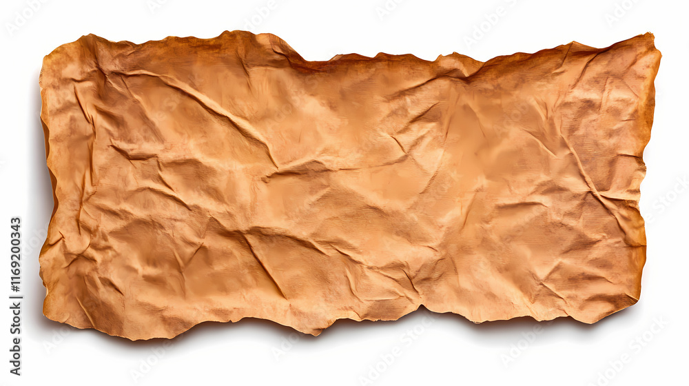 Obraz premium Vintage parchment paper texture isolated on white background, cutout. Parchment. Illustration