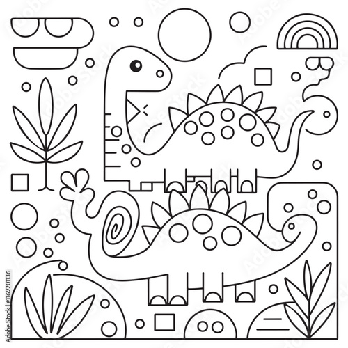 Dinosaur Coloring Book Pages for Kids