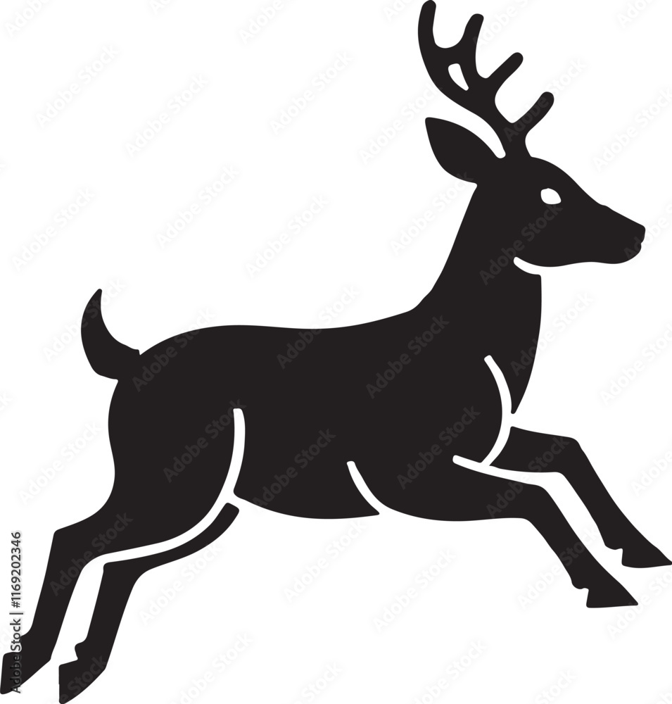 Dynamic Leaping Deer Vector Illustration for Wildlife and Nature Designs
