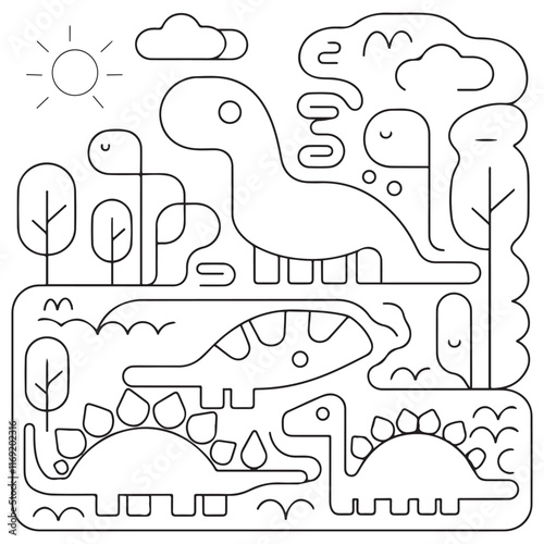 Dinosaur Coloring Book Pages for Kids