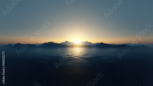 A serene gradient of deep blue fading into light, mimicking the vast ocean.