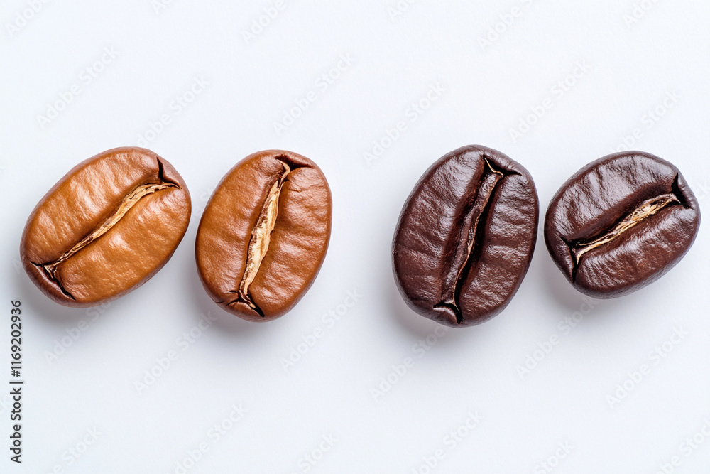 Exploring the Rich Contrast of Coffee Beans Showcasing Their Unique Roasts and Flavors Exploring the Rich Contrast of Coffee Beans Showcasing Their Unique Roasts and Flavors