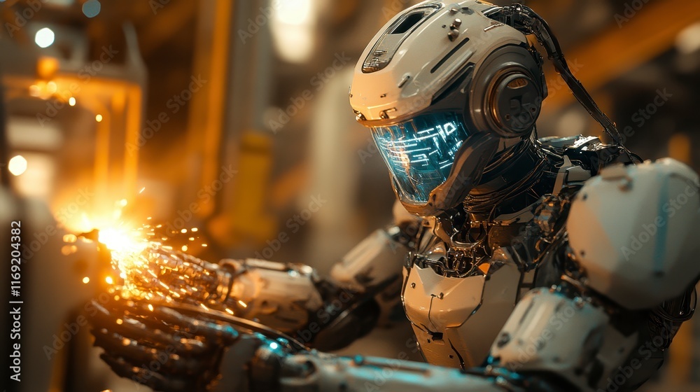 Advanced Robotic Arm Welding Futuristic Industry Technology Advanced Robotic Arm Welding Futuristic Industry Technology