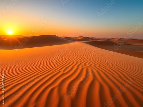Dune Landscape at Sunrise – Intense focus on the sand patterns