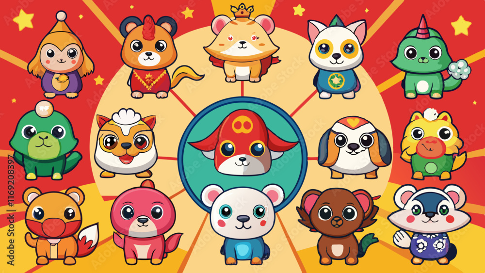Naklejka premium icons set