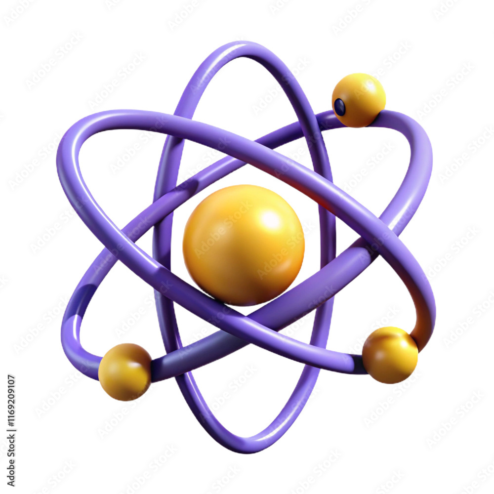 3D Render of an Atom Model Science 3D Render of an Atom Model Science