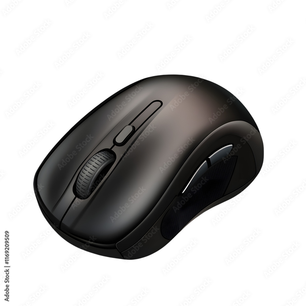 black computer mouse isolated on transparent background black computer mouse isolated on transparent background