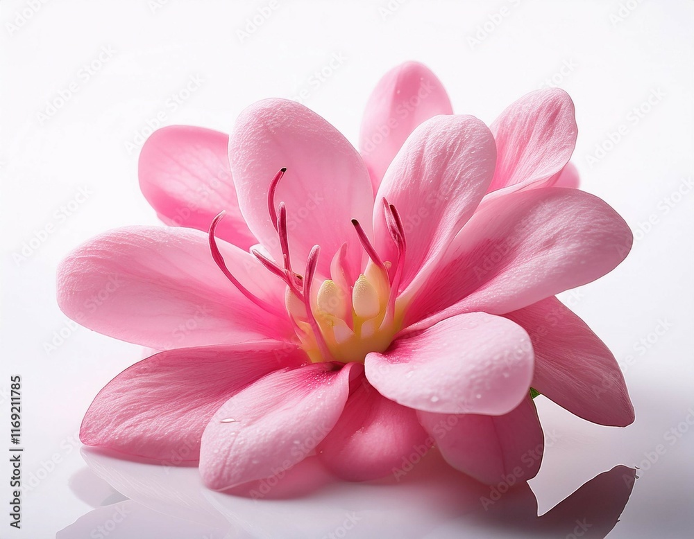 Obraz premium flower crown glory closeup in pink color on a clear surface or white background