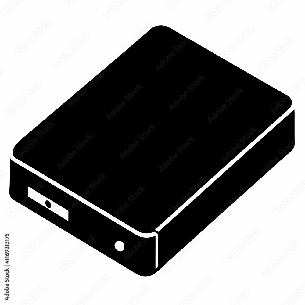 External Hard Drive Black Silhouette Vector External Hard Drive Black Silhouette Vector