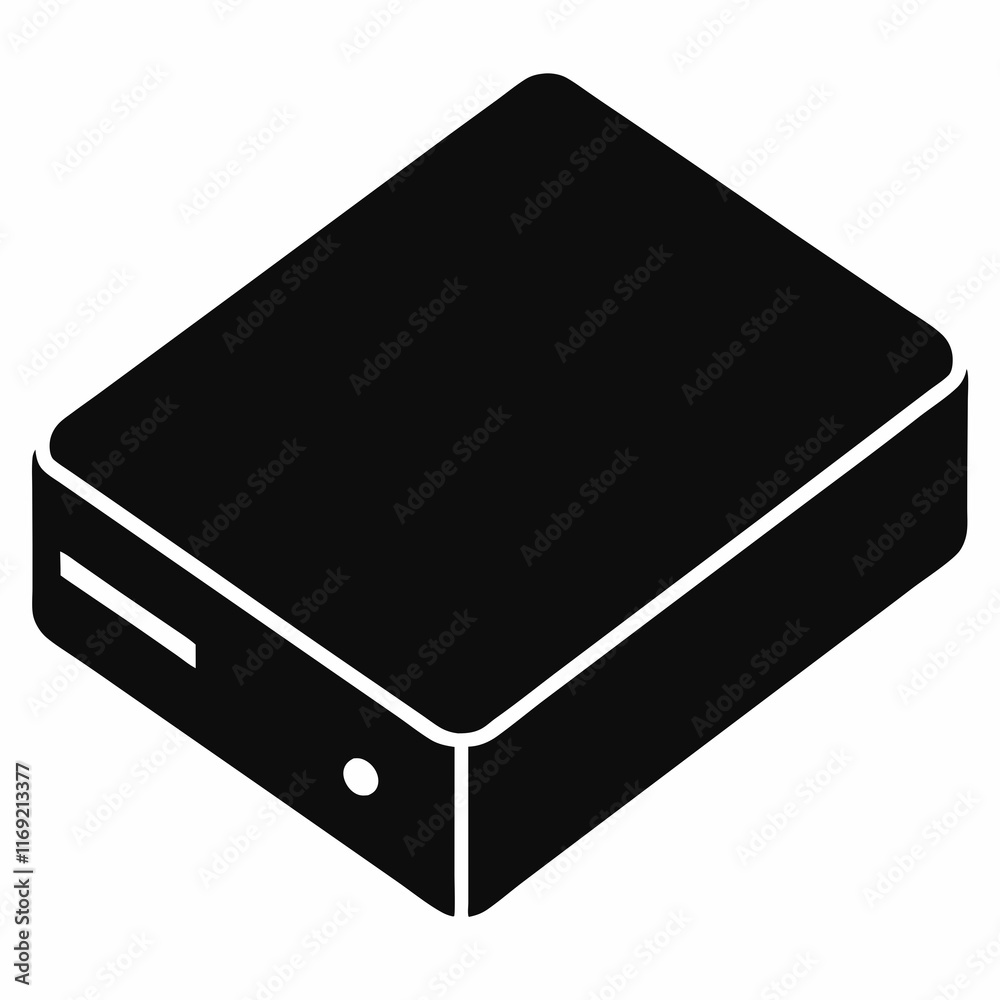 External Hard Drive Black Silhouette Vector External Hard Drive Black Silhouette Vector