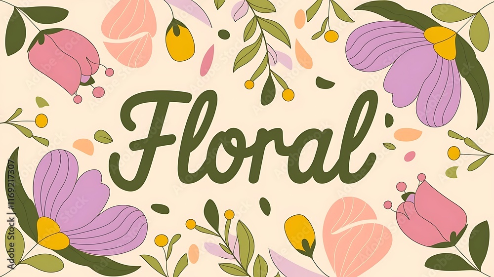 Fototapeta premium Pastel Bloom Vibrant Floral Elegance