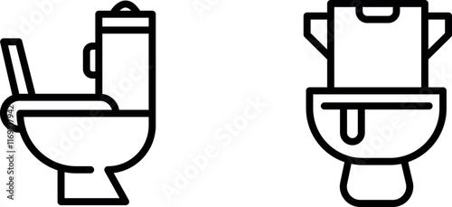"Modern Toilet Icon for Bathroom, Sanitation, and Plumbing-Themed Designs"