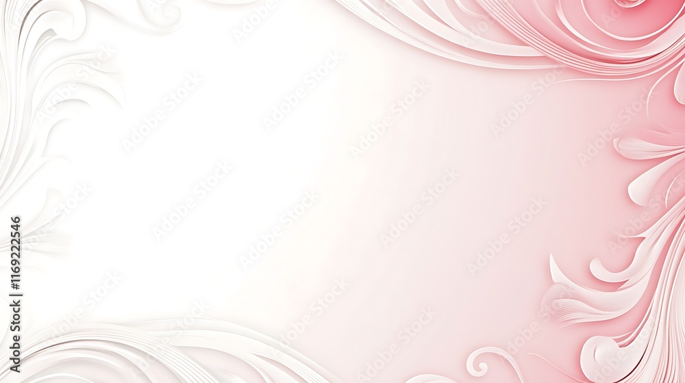 Elegant Pink and White Paper Swirl Frame Design Elegant Pink and White Paper Swirl Frame Design