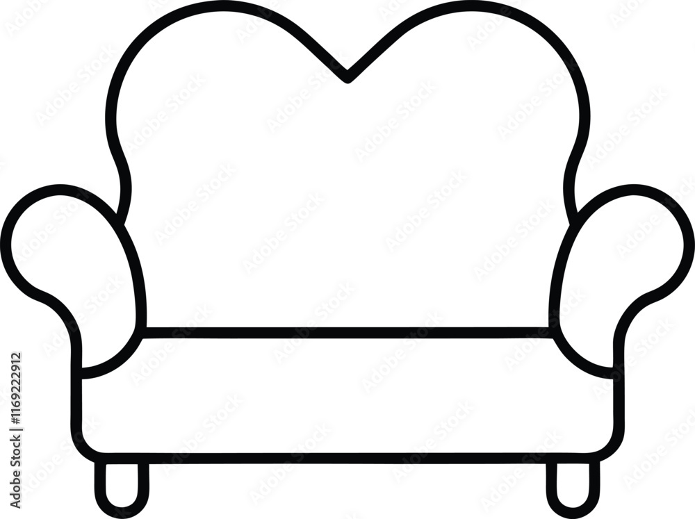 loveseat icon line art vector illustration loveseat icon line art vector illustration