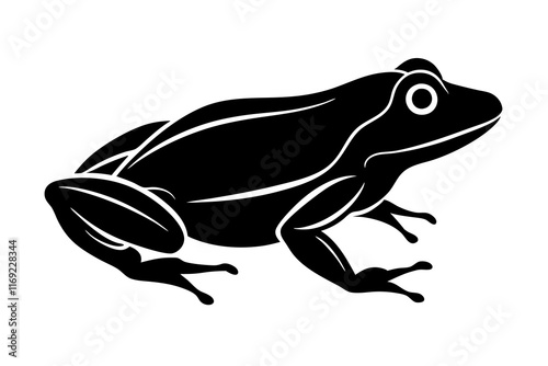 Frog Silhouette Clipart Icon on Clean White Background photo