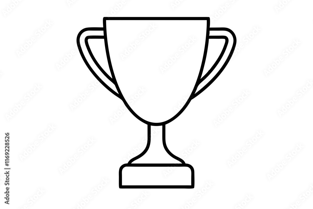 Golden Trophy Icon on Bright White Background Golden Trophy Icon on Bright White Background