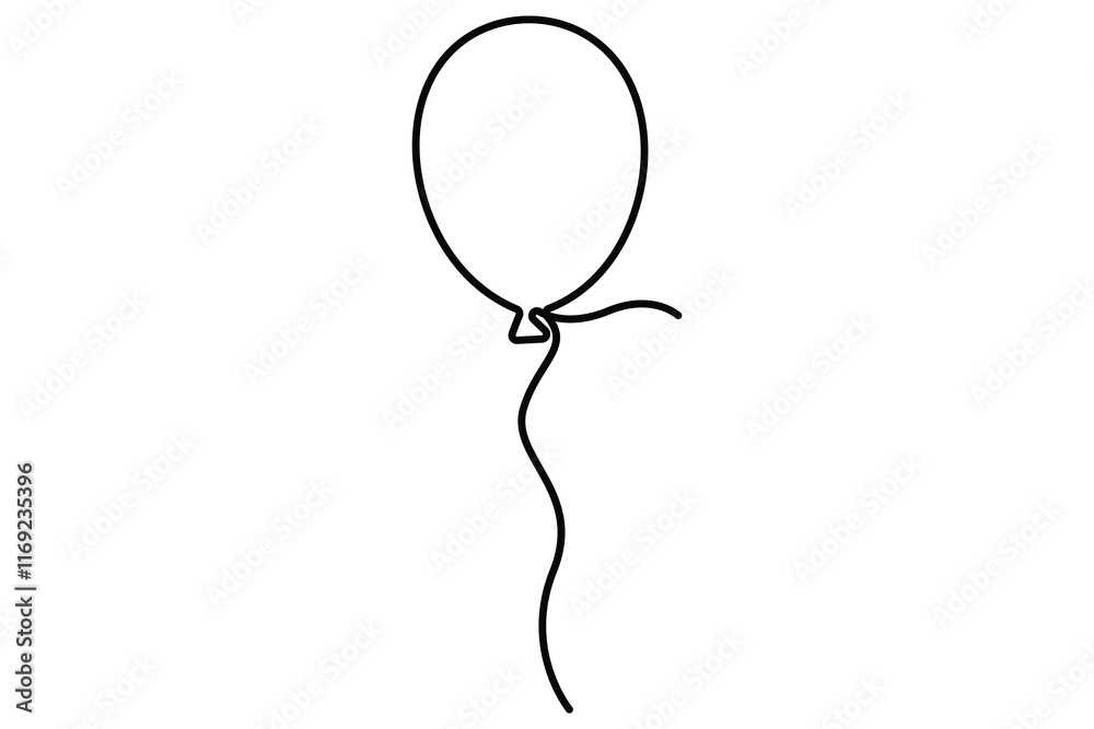 Continuous line drawing of a floating balloon artistic vector outline for modern and stylish graphics
Continuous line drawing of a floating balloon artistic vector outline for modern and stylish graphics