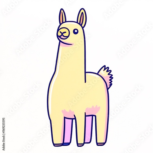 Charmingly Illustrated Llama: A Delightful Digital Cartoon Rendering. AI Generated