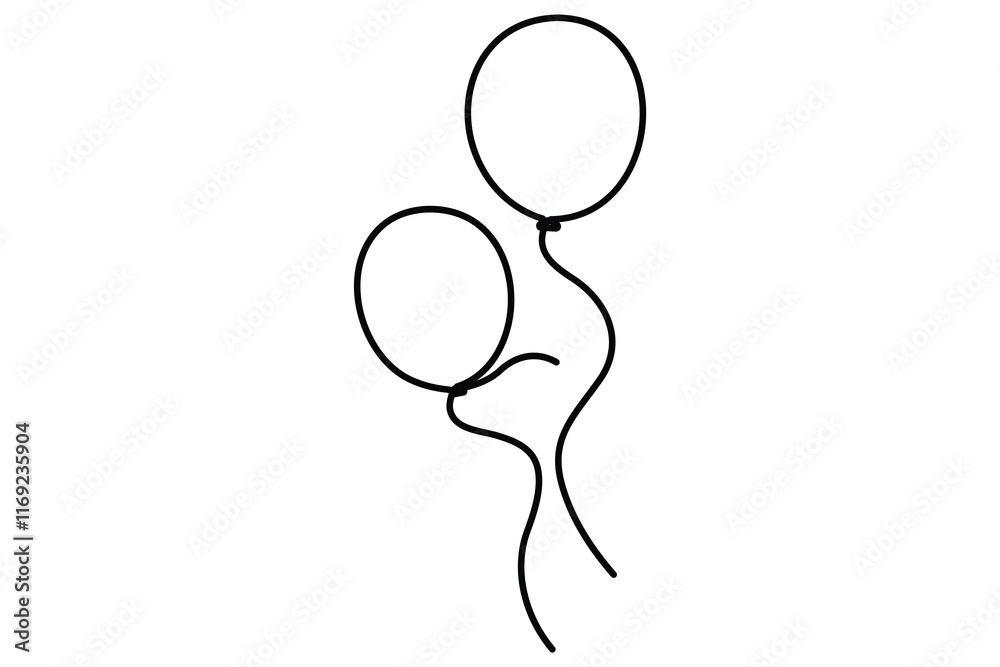 Continuous line drawing of a floating balloon artistic vector outline for modern and stylish graphics
Continuous line drawing of a floating balloon artistic vector outline for modern and stylish graphics