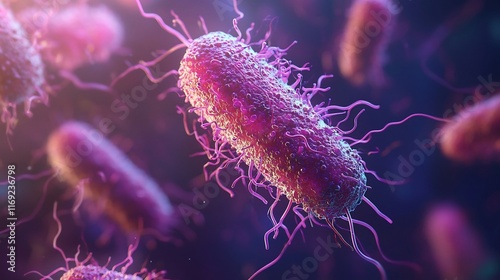 Abstract Visualization of Listeria Monocytogenes Microbes with Cinematic Scientific Imagery