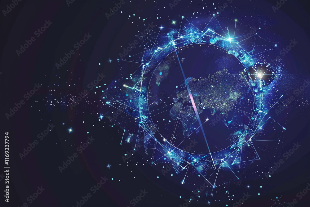 Astrological abstract composition with zodiac circle in signs and symbols, abstract vivid composition consists of fictional unreal fantastic vision on background Astrological abstract composition with zodiac circle in signs and symbols, abstract vivid composition consists of fictional unreal fantastic vision on background