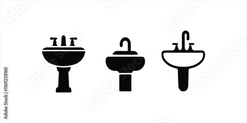 Wash basin icon illustration on white background. basin vector.