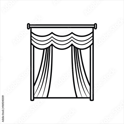  Elegant Curtain Icon for Digital and Print Use