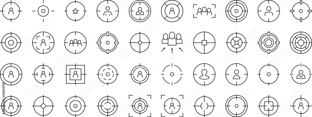 Aim Modern Outline Style Icons for Design, Cards, Apps, Social Networks Aim Modern Outline Style Icons for Design, Cards, Apps, Social Networks