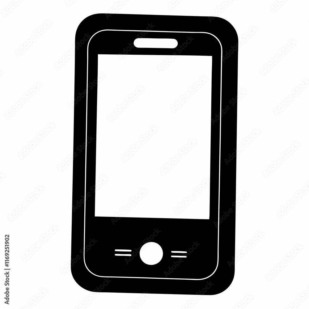 Modular Smartphone Black Silhouette Vector Modular Smartphone Black Silhouette Vector