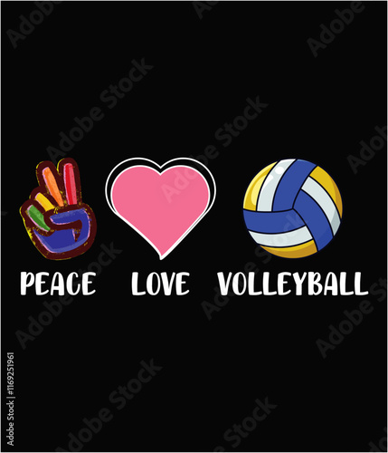 Peace Love Volleyball Heart For Women Teens Tween Girls printable cut file.