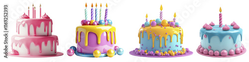PNG cake happy birthday in a festive setting, isolated on transparent background