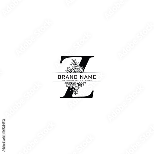 Z Letter logo. Z  with nature beauty unique style concept. Z Monogram initials perfectly for wedding invitations, greeting card, logo, poster.