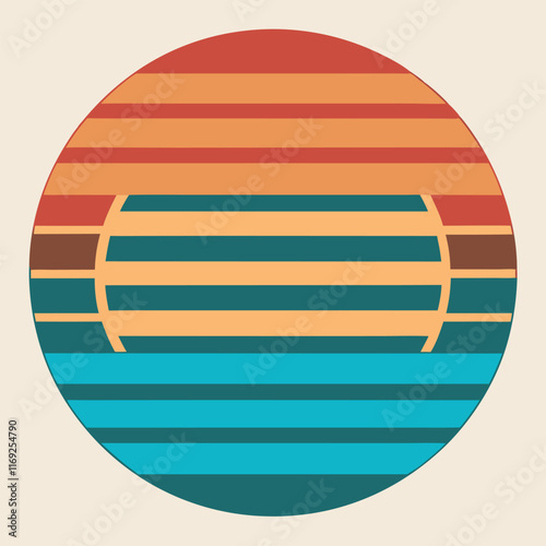 Retro Striped Vintage Background Vector Illustration 
