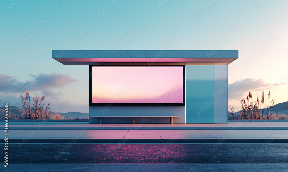 Innovative advertising display for business marketing in urban environment futuristic viewpoint with engaging content Innovative advertising display for business marketing in urban environment futuristic viewpoint with engaging content