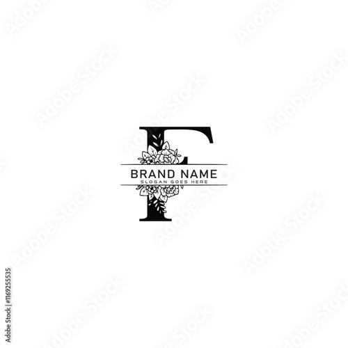 F Letter logo. F with nature beauty unique style concept. F Monogram initials perfectly for wedding invitations, greeting card, logo, poster.