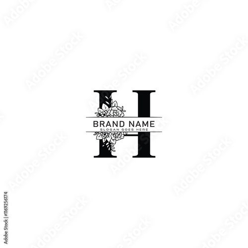 H Letter logo. H with nature beauty unique style concept. H Monogram initials perfectly for wedding invitations, greeting card, logo, poster.