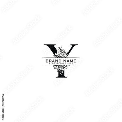 Y Letter logo.  Y with nature beauty unique style concept. Y Monogram initials perfectly for wedding invitations, greeting card, logo, poster.