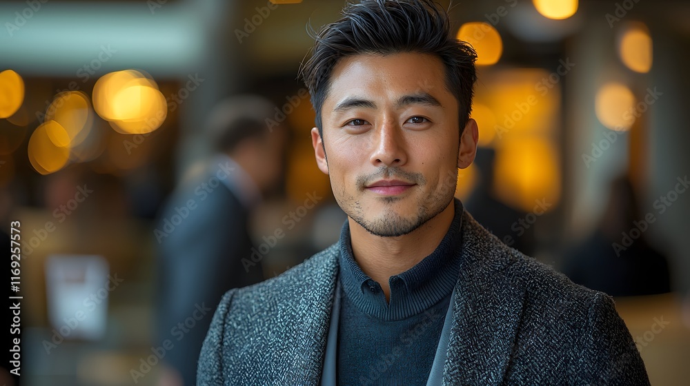 Fototapeta premium Man in a Grey Jacket