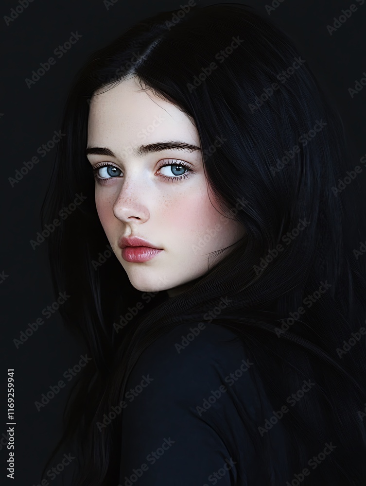 Fototapeta premium A stylish individual showcasing their curly hair in warm natural light