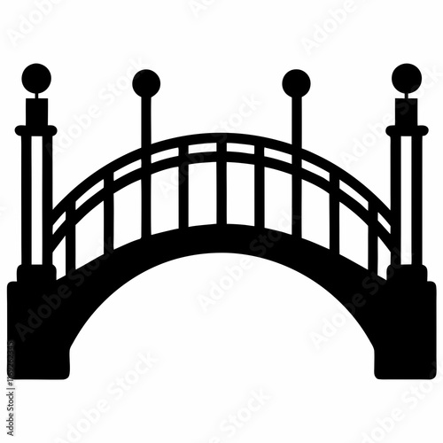 Network Bridge Silhouette Vector Art