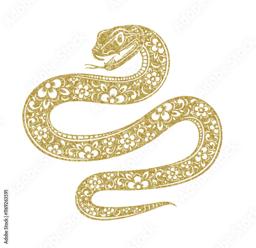 Chinese New Year Zodiac Sign year of the Snake Chinese calligraphy vector flat style illustration