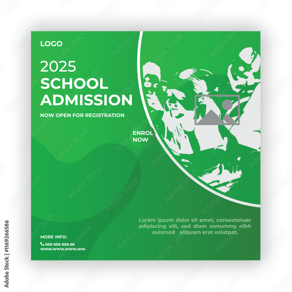 School admission social banner design social media post design template School admission social banner design social media post design template