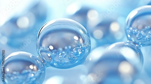 Wallpaper Mural Abstract Blue Bubbles Molecular Structure Torontodigital.ca