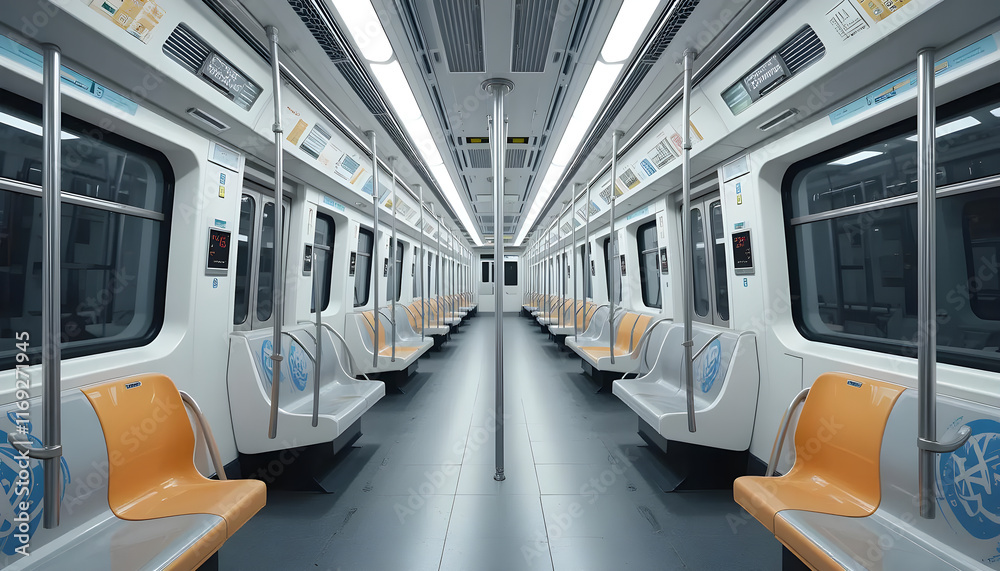 Fototapeta premium Inside of metro train 