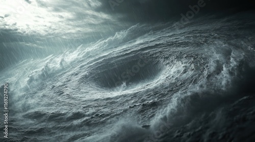 Raging Tempest Powerful Ocean Waves Crashing in Dramatic Storm  Captivating image showcasing the raw elemental power of nature as a turbulent chaotic seascape unfolds in a powerful