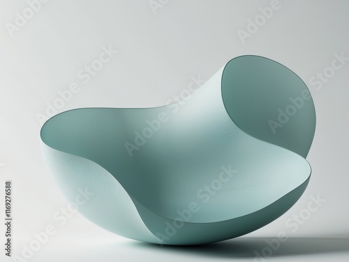 Abstract organic shape in soft teal hue evokes calmness. photo