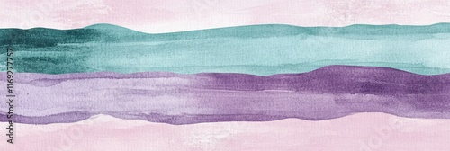 色とりどりの水彩画が描く柔らかな自然の風景の抽象表現