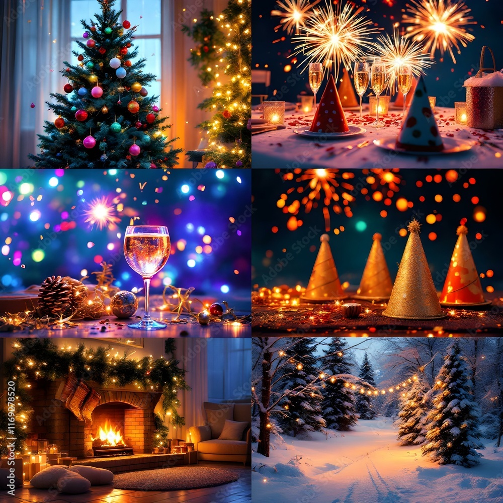 Collage of New Year's photos