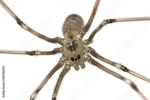 Close-up of a harvestman spider with detailed features photo