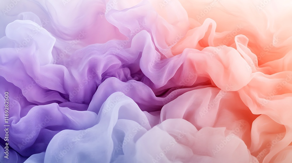 Fototapeta premium Dreamy Pastel Gradient with Soft, Iridescent Transitions, Blending Lavender, Mint, and Peach for Creative Design